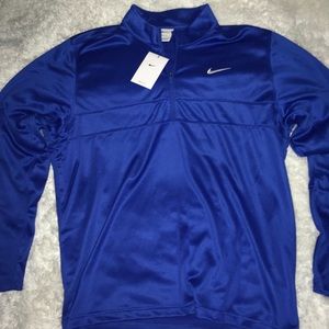 Nike Dri Fit Kobalt Blue Men’s 1/4 Zip Performance Long Sleeves Shirt sz XL